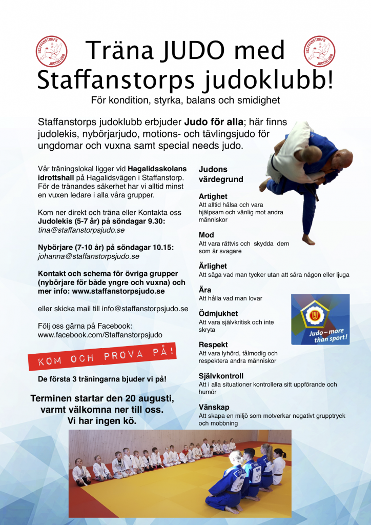 Staffanstorps judoklubb terminsstart 2018-08